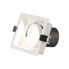 DM201397  Bodar SQ A 20, 20W Adj. LED Deep Square recessed Downlight Matt White 1560lm 40° 4000K IP20